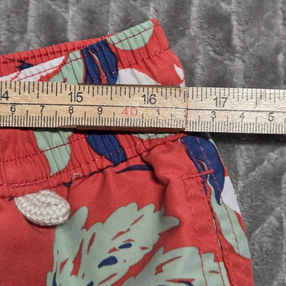 Polo Ralph Lauren Men XL Red Tropical Island Hawaiian Mesh Swim Trunks Shorts